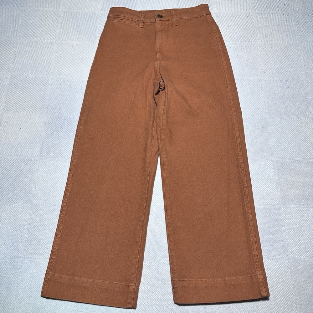 Madewell Slim Emmett Wide Leg‎ Crop Pants Womens Size 24 High Rise Burnt Orange